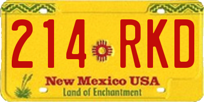 NM license plate 214RKD