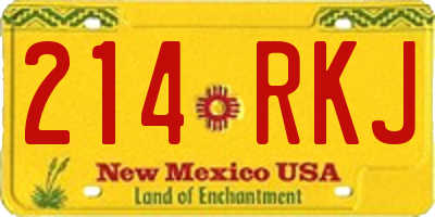 NM license plate 214RKJ