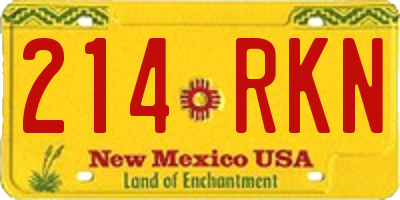 NM license plate 214RKN