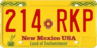 NM license plate 214RKP