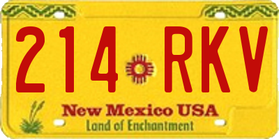 NM license plate 214RKV