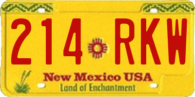 NM license plate 214RKW