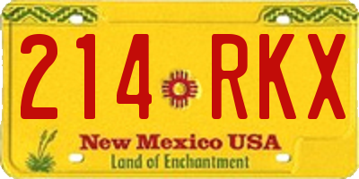 NM license plate 214RKX