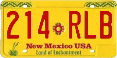 NM license plate 214RLB