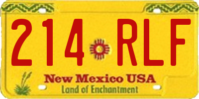 NM license plate 214RLF