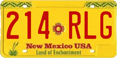 NM license plate 214RLG