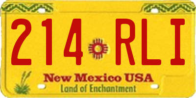 NM license plate 214RLI