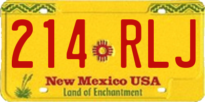 NM license plate 214RLJ