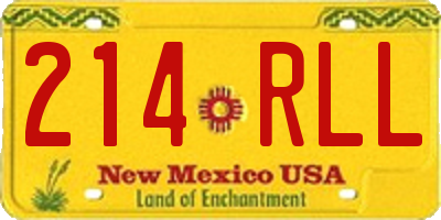 NM license plate 214RLL