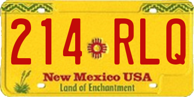 NM license plate 214RLQ