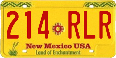 NM license plate 214RLR