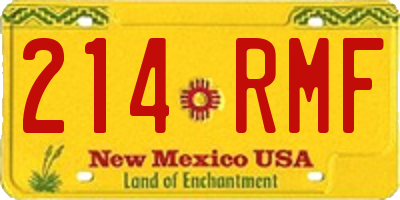 NM license plate 214RMF