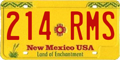 NM license plate 214RMS