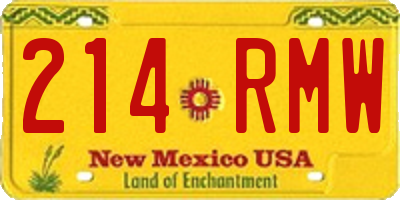 NM license plate 214RMW