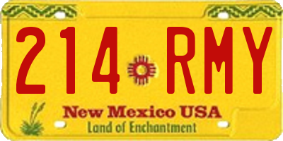 NM license plate 214RMY