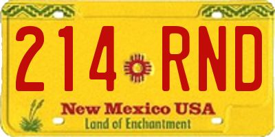 NM license plate 214RND