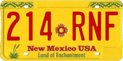 NM license plate 214RNF