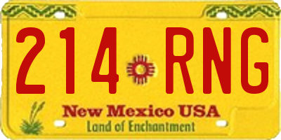 NM license plate 214RNG
