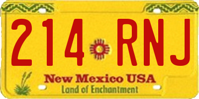 NM license plate 214RNJ
