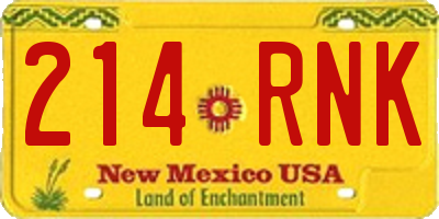 NM license plate 214RNK