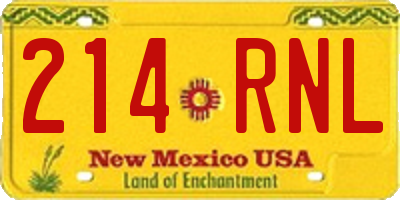 NM license plate 214RNL