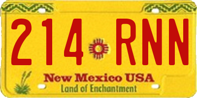 NM license plate 214RNN