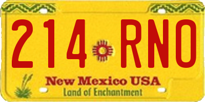 NM license plate 214RNO