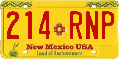 NM license plate 214RNP