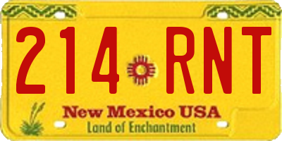 NM license plate 214RNT