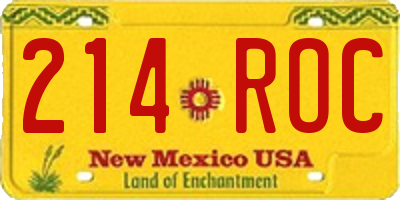 NM license plate 214ROC