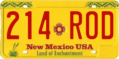 NM license plate 214ROD