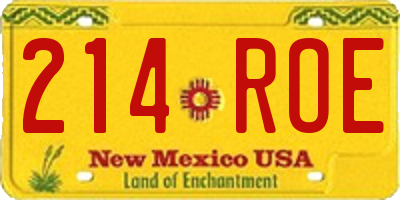 NM license plate 214ROE