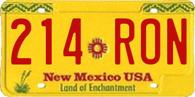 NM license plate 214RON