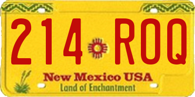 NM license plate 214ROQ