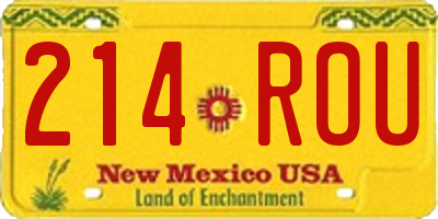 NM license plate 214ROU