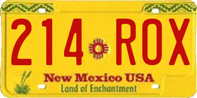 NM license plate 214ROX