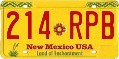 NM license plate 214RPB
