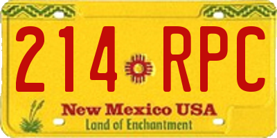 NM license plate 214RPC