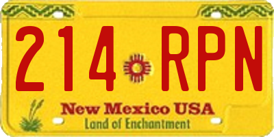 NM license plate 214RPN