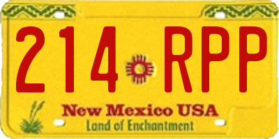 NM license plate 214RPP
