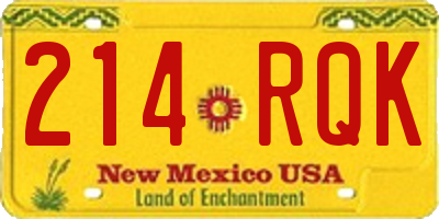 NM license plate 214RQK