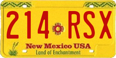 NM license plate 214RSX