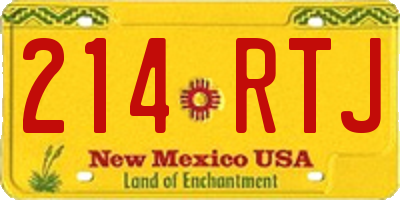 NM license plate 214RTJ