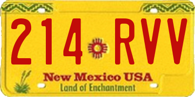 NM license plate 214RVV