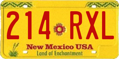NM license plate 214RXL