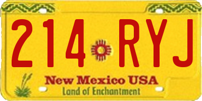 NM license plate 214RYJ