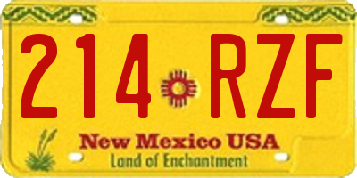 NM license plate 214RZF