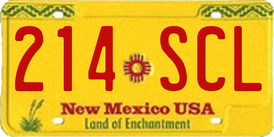 NM license plate 214SCL