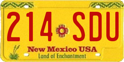 NM license plate 214SDU