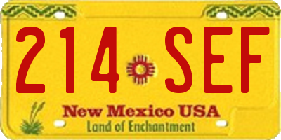 NM license plate 214SEF